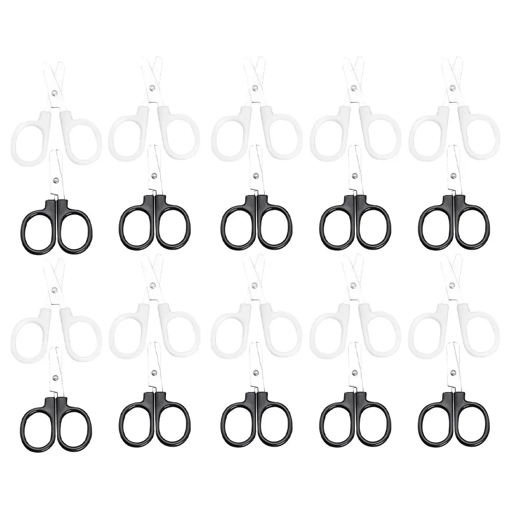 20Pcs 어린이 액세서리 안전 가위 절묘한 솜씨 종이 자수를위한 부드러운 절단 DIY 카드 스크랩북 수공예품