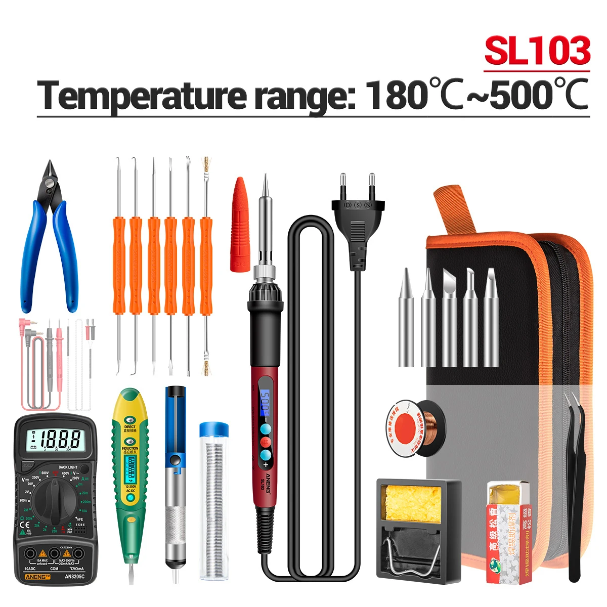 ANENG SL103 Mini Electric Soldering Iron 180℃500℃ Temperature 60W
