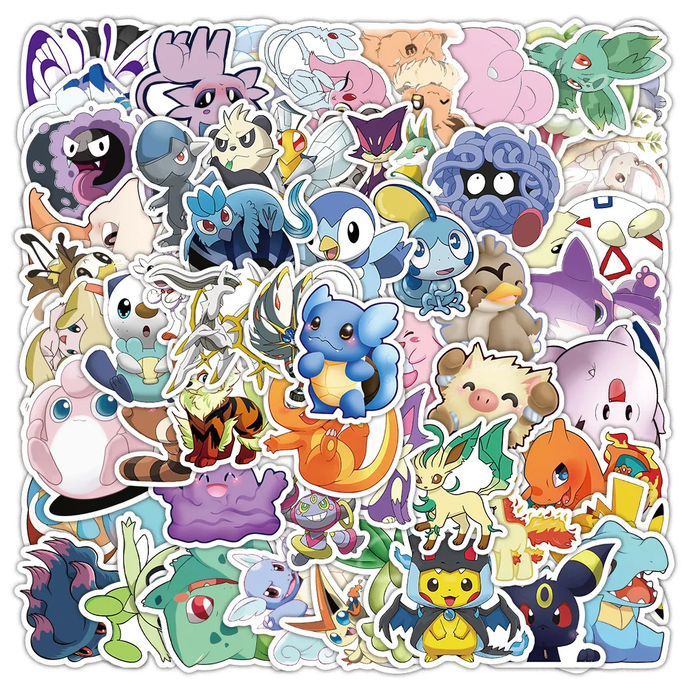 

10/30/50/100PCS Mix Cute Pokemon Anime Stickers Children Decal Graffiti Laptop Fridge Skateboard Computer DIY Funny Sticker Toy