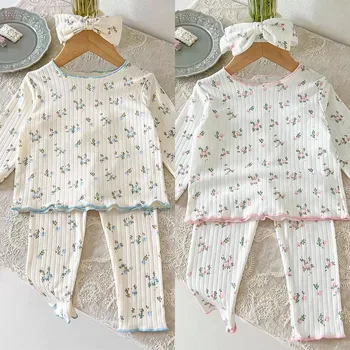 Girls Floral Pajama Set 1