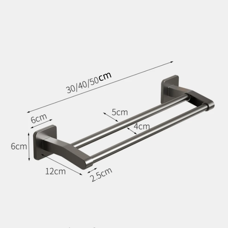 Towel Rack Space Aluminum Stand No Punch Towel Hangers For Bathroom Hand Towel Holder Bar Bathroom Organizer Storage