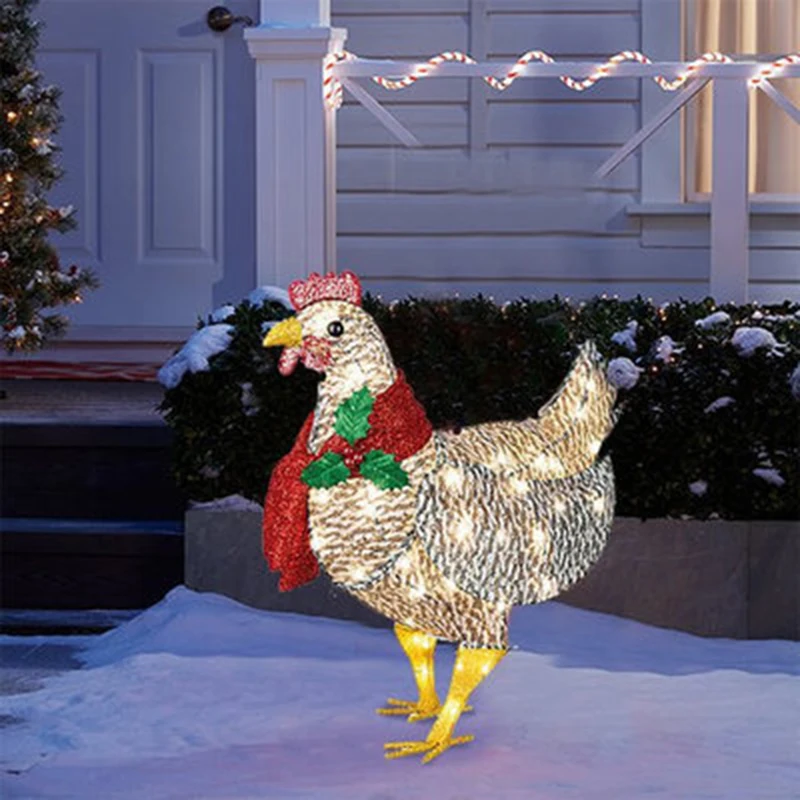 Illuminated Decorative Hen Scarf illuminated hen decor