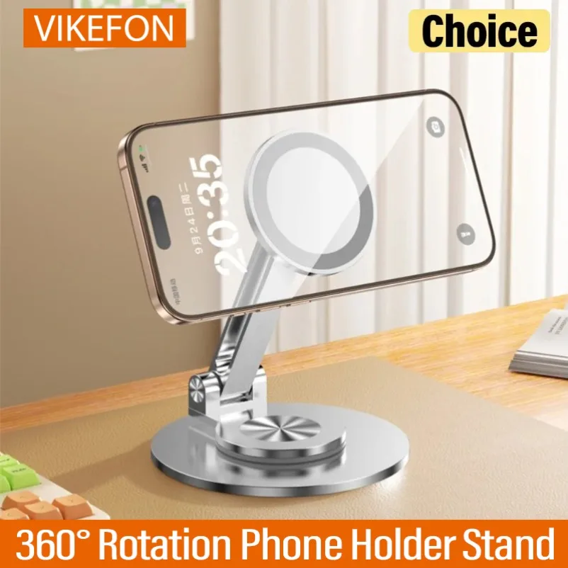 Desktop 360° Rotation Phone Holder Stand Magnetic Cellphone Bracket For iPhone