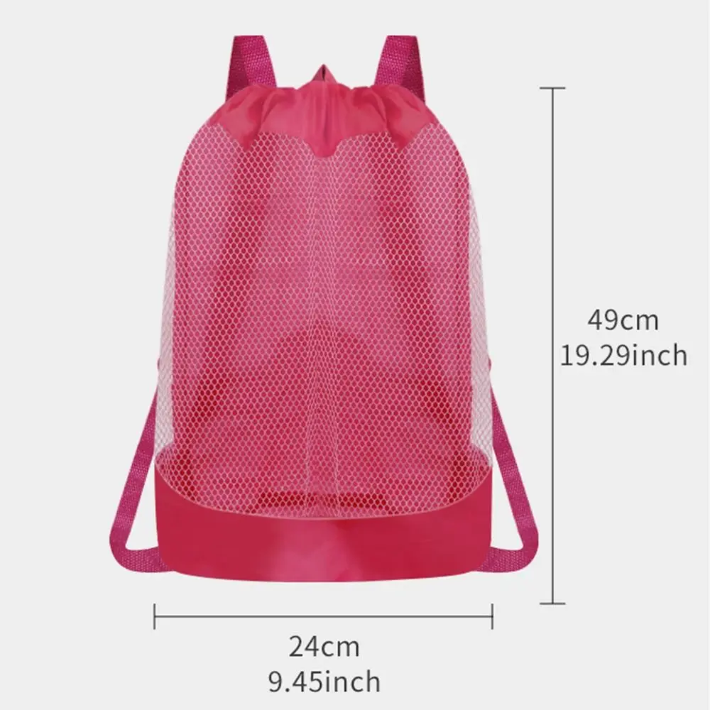 Large Capacity Beach Bag Lightweight Portable Swimming Backpack Adjustable Clasp Breathable Mesh Storage Bag Outdoor Camping