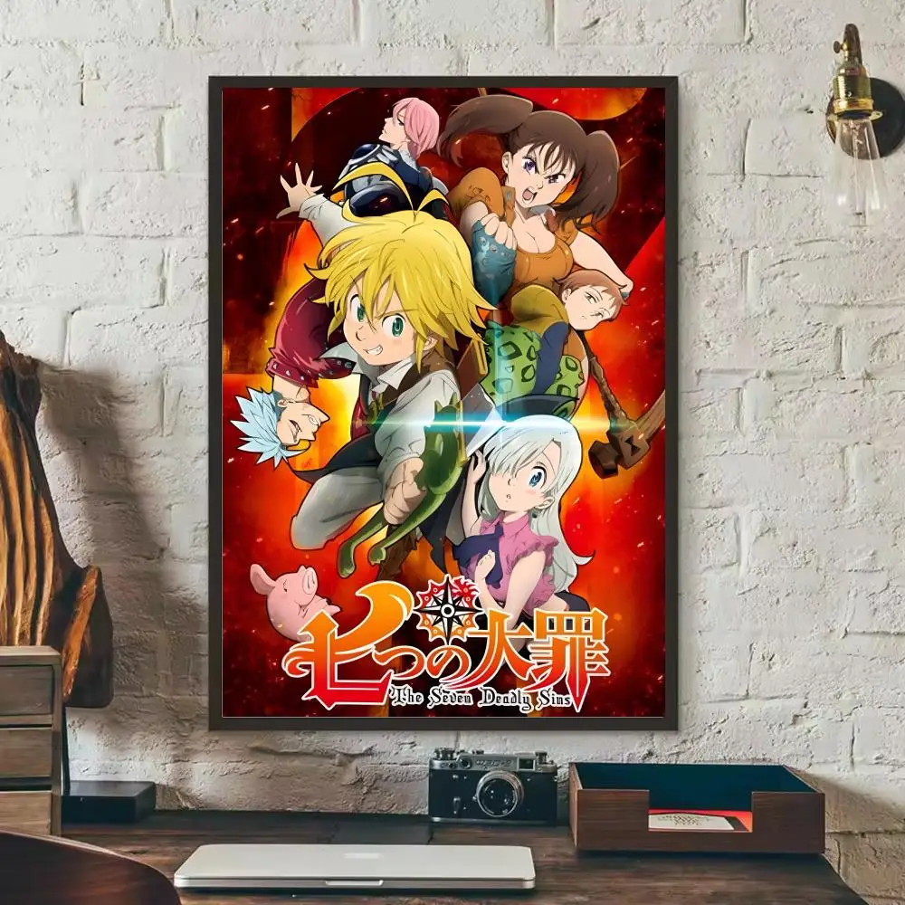 Stylish S-Seven D-Deadly Sins Decorative Poster for Home, Restaurant, and Office Wall Art