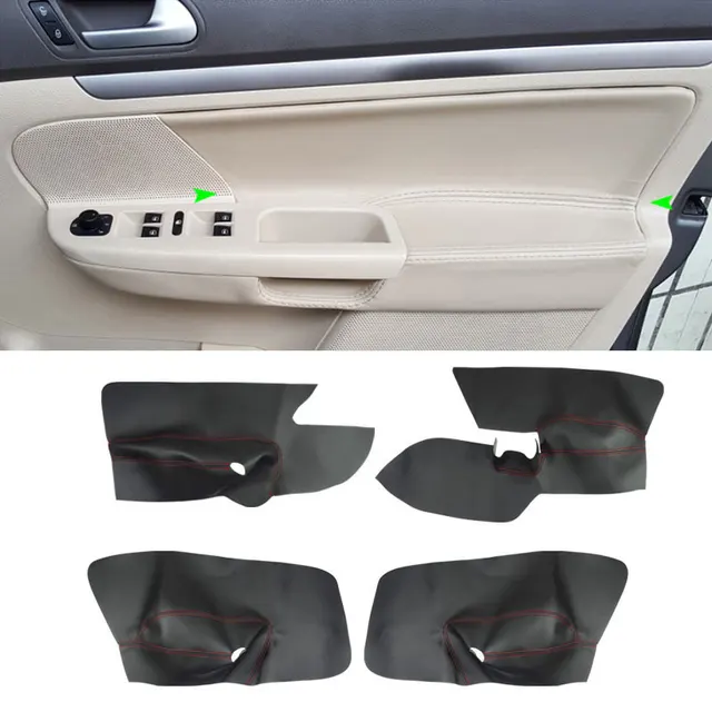 Right Hand Drive Microfiber Leather Door Armrest Cover For VW Golf 5 Jetta 2005 2008 2009 Car Door Panel Cover Sticker Trim