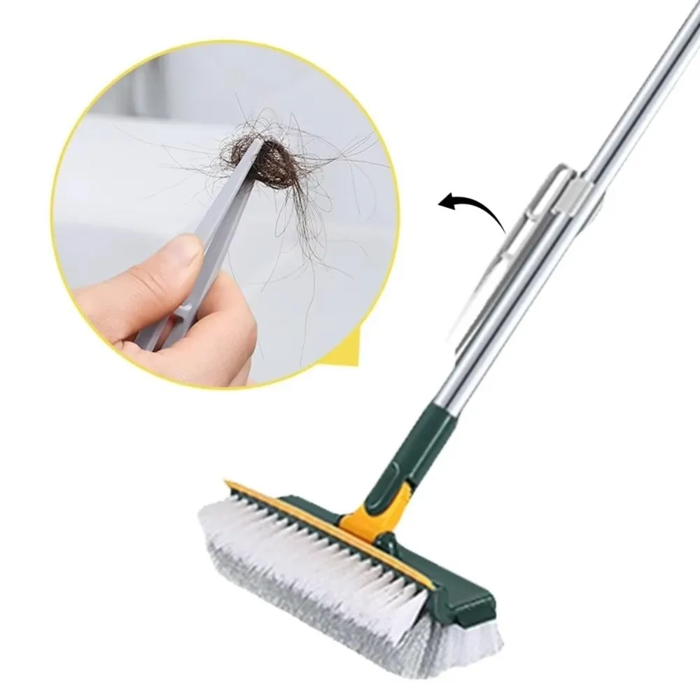 Hochwertige 5-in-1-Bodenpeelingbürste aus Kunststoff, verstellbares Kehrartefakt, rotierende Spaltpeeling-Schaber, Toilette – Detail 10