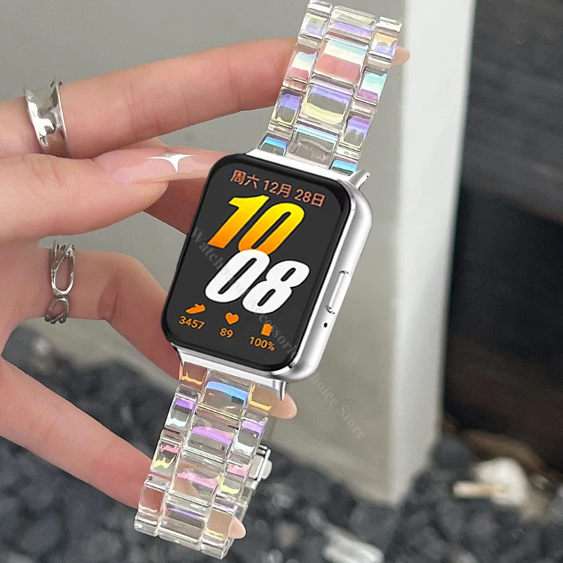 Rainbow Resin Strap - Lightweight Fashion Transparent Wrist Bracelet Band