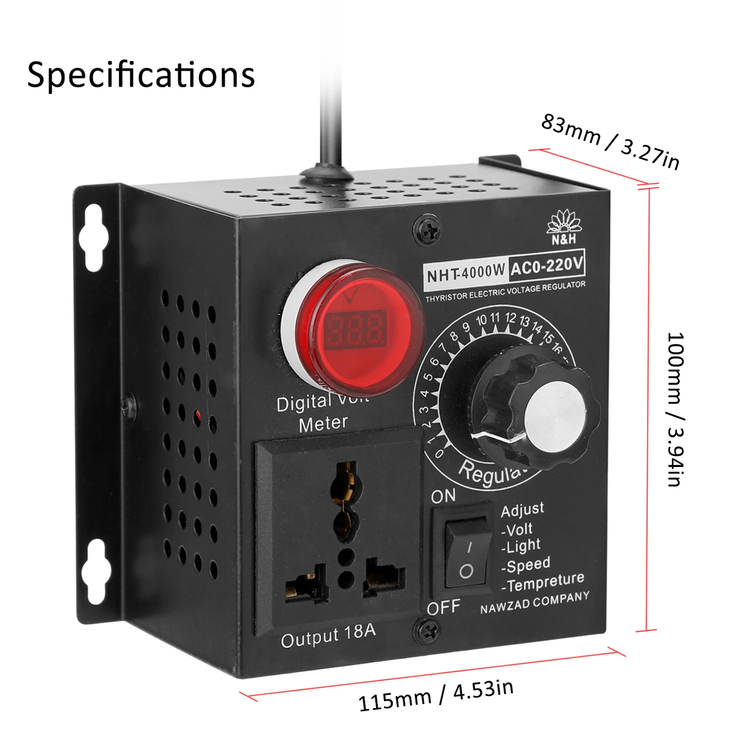 High-Power Adjustable Voltage and Temperature Dimmer Controller