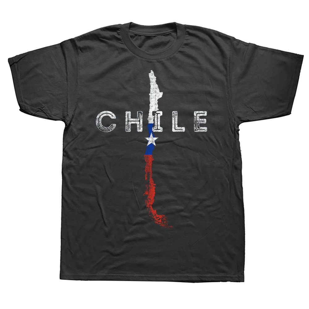 Chilenische Karte Flagge Chile Souvenir T Shirt Sommer Stil Grafik Baumwolle Streetwear Kurzarm Geburtstag Geschenke T-shirt Herren Kleidung