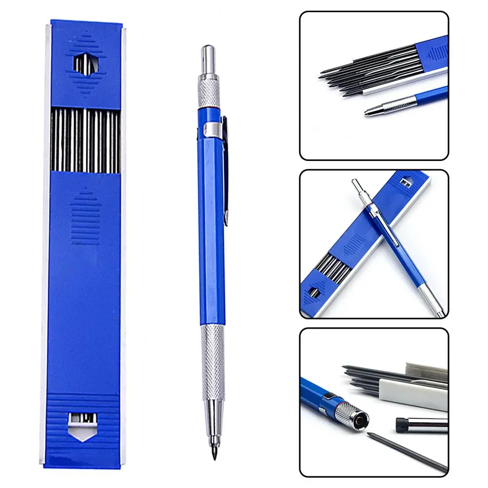 1 Set Attractive Carpenter Pencil Metal Solderer Pencil Lightweight Refillable Woodworking Pencil  Simple Usage