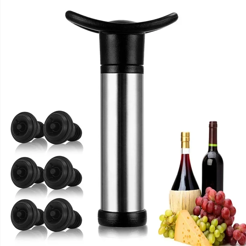 Wine Stopper Wine Stoppers Wine Preserver Vacuum Air Pump Wine Bottle Stoppers Durable Stainless Steel Construction Airtight Leak-Proof Seal