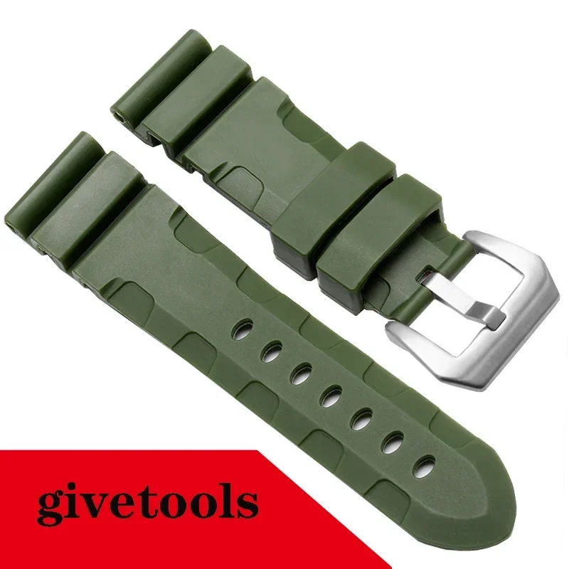 Premium-Grade Silicone Watch Strap - Durable Rubber Band, 22mm 24mm Options