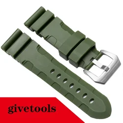 Premium - Grade Silicone Watch Strap - Durable Rubber Band, 22mm 24mm Options - 24mm (Green Silver)