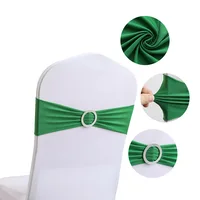 10pcs High-end Hotel Wedding Decoration Butterfly Knot Backrest Flower Spandex Chair Ribbon Chair Cover Elastic Strap 1