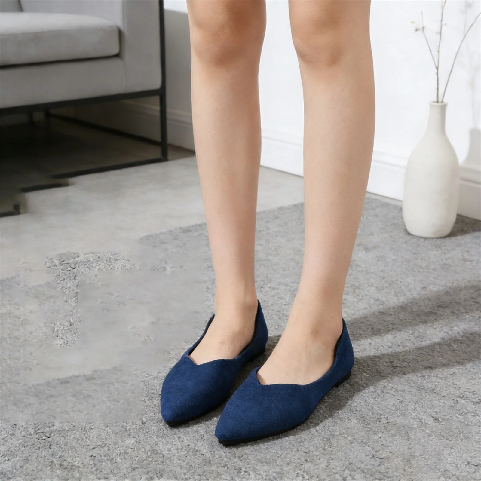 أحذية نسائية مسطحة أنيقة بألوان زاهية، أحذية باليه ناعمة ومريحة للصيف بمقدمة مدببة
