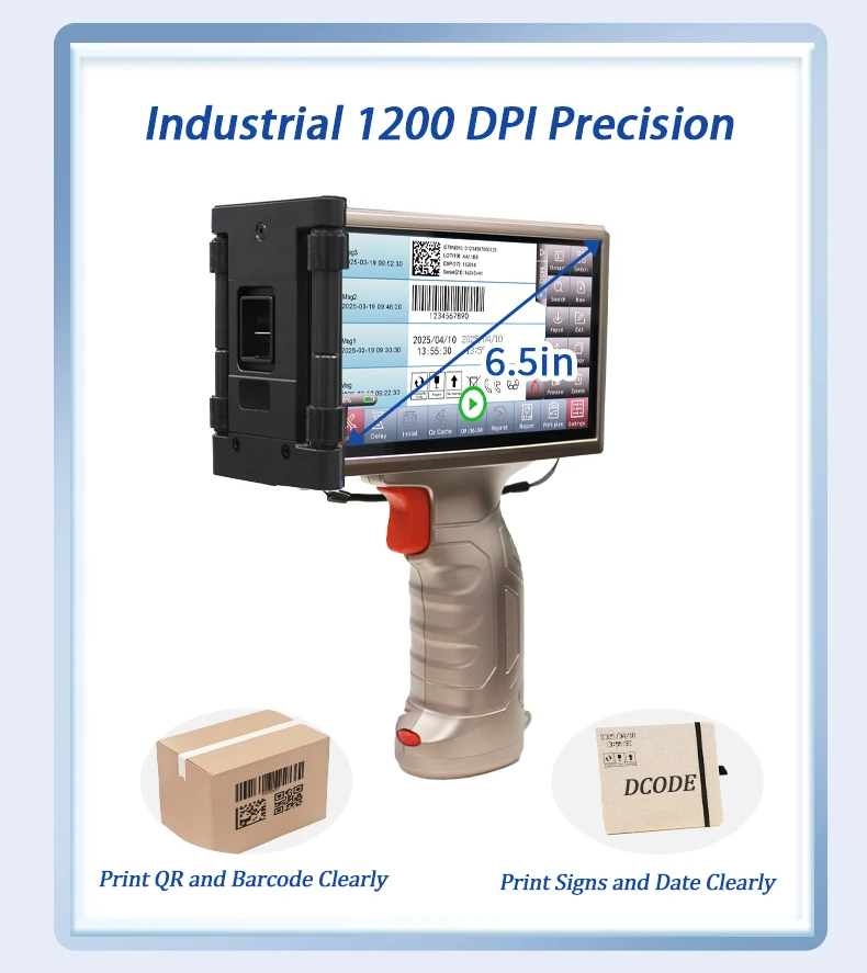 PRX880 1200PDI Industrial Handheld Inkjet Printer with 6.5 Inch Touch Screen for