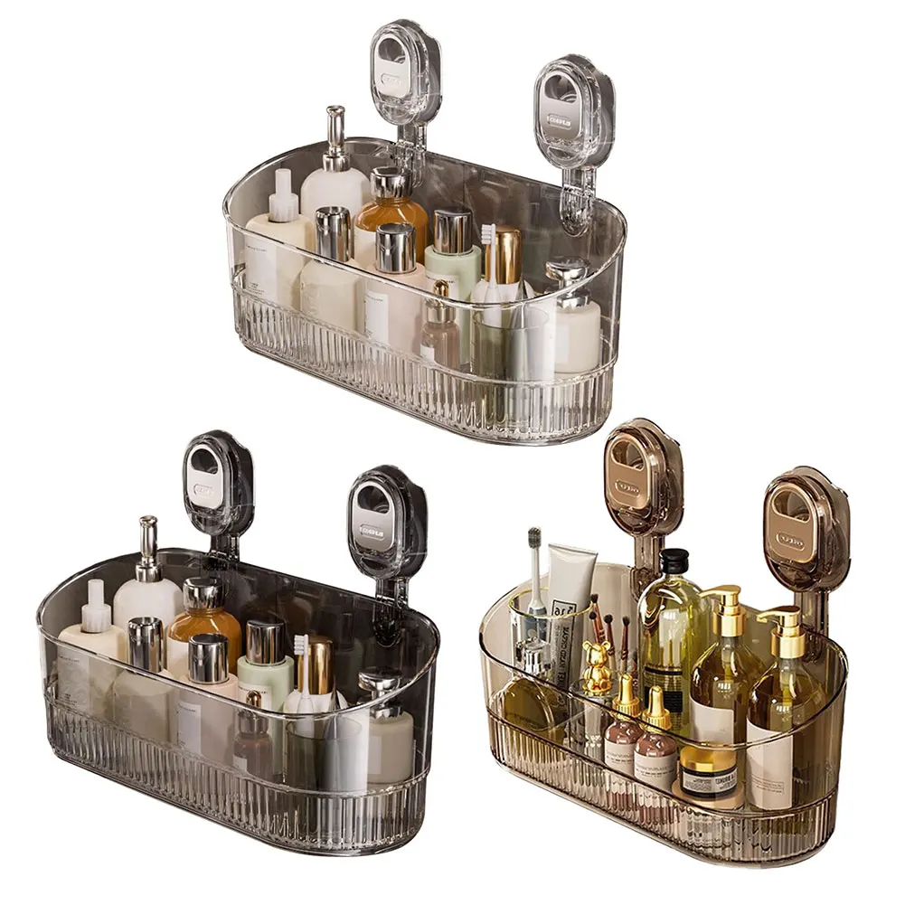 No-Drill Bathroom Suction Storage Box Large Capacity Strong Load-Bearing Removable Shower Basket Suction Cup Shower Caddy bathroom shelf,bathroom shelf rack,bathroom storage rack,wall shelf organizer