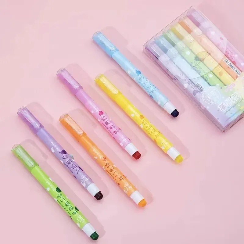 6 Colors/set Pastel Gel Highlighters Fragrance Bible Highlighters No Bleed Bible Art Markers Journaling School Supplies 3