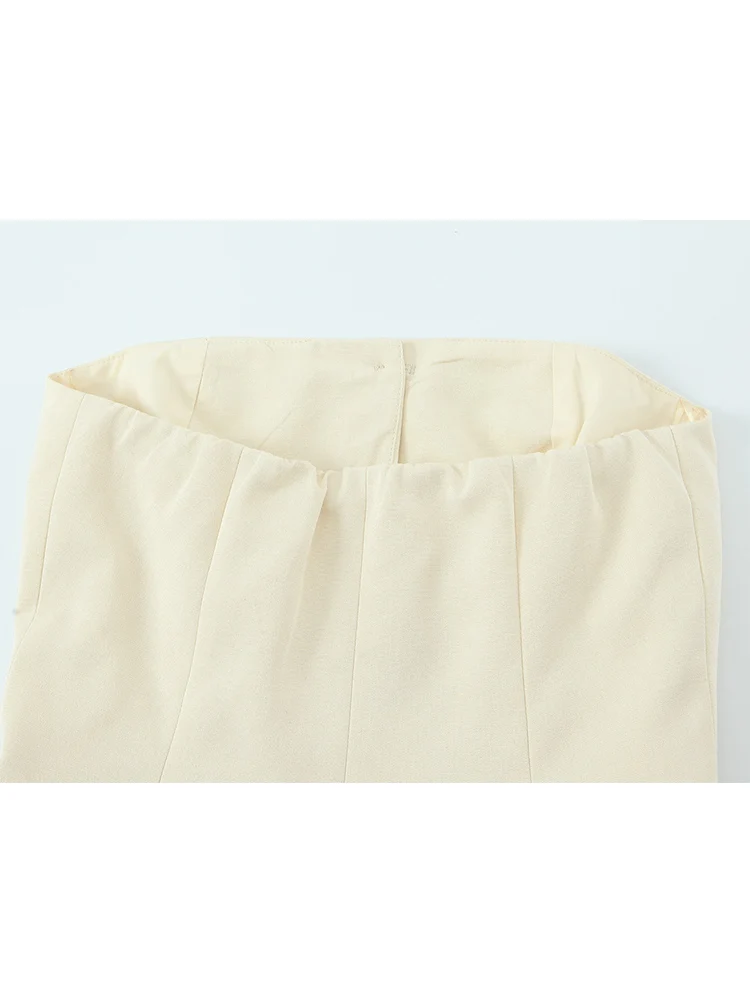 TFMLN Women's Corset Strapless Tank Top Chic Off Shoulder Sleeveless Female Chic Casual Vest Fashion Single Breasted Vest Top