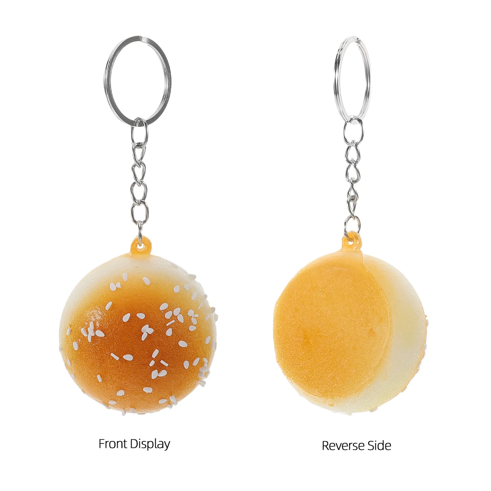 2개 자동차 액세서리 귀여운 맛있는 음식 열쇠고리 빵 펜던트 열쇠고리 배낭