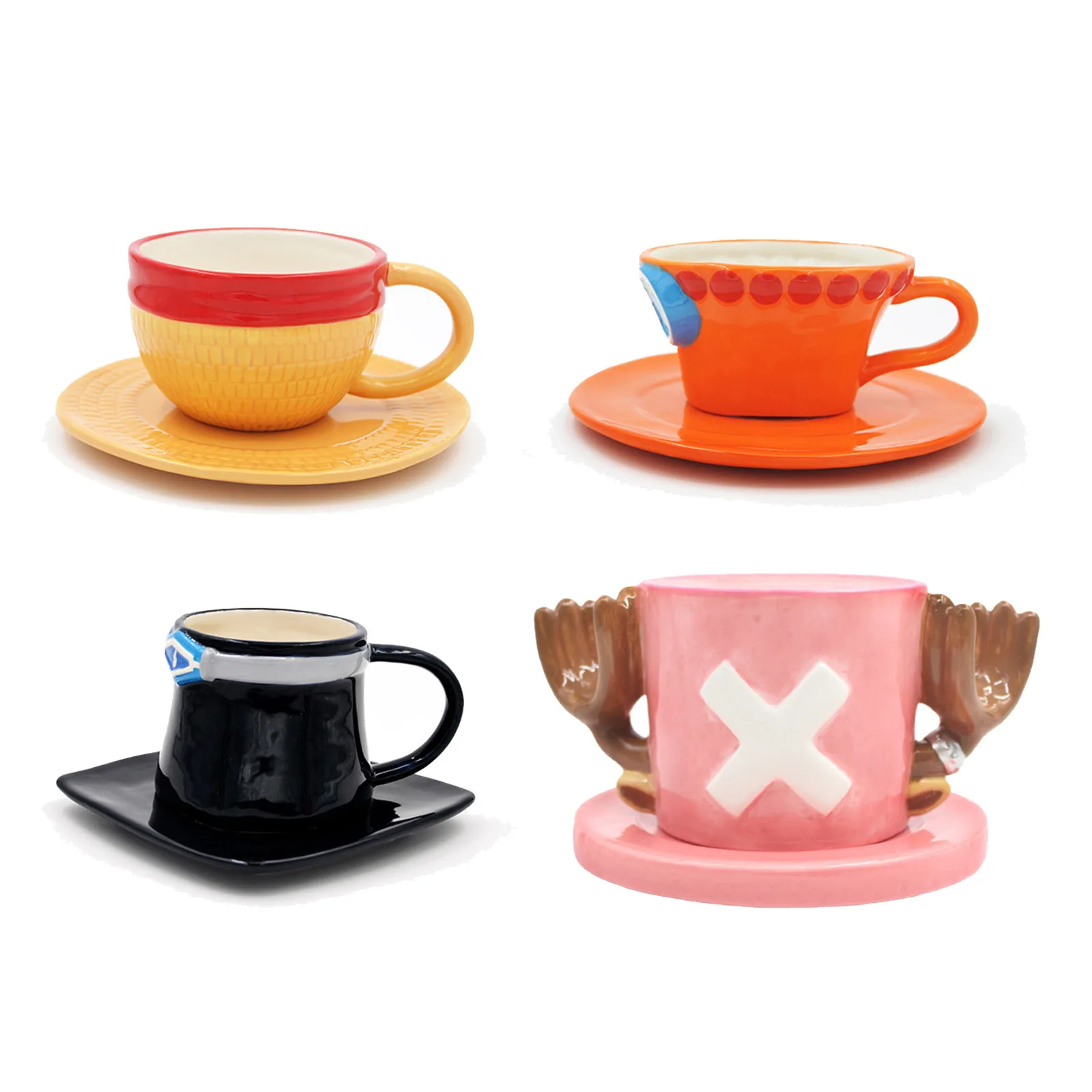 New One Piece Mug Ceramic Large Capacity Men'S Design Sense Water Cup For Home Use Road Flying Straw Hat Cup Desktop Decoration