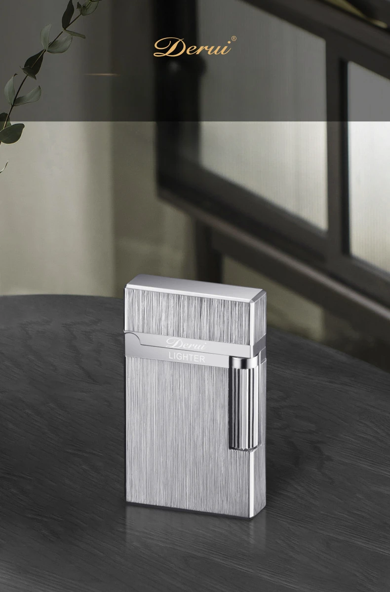 Description Picture 2 of item2024 Derui Refillable Metal Gas Lighters Side Slip Men's Lighters Come in A Variety of Options and Styles Very Cool Lighters