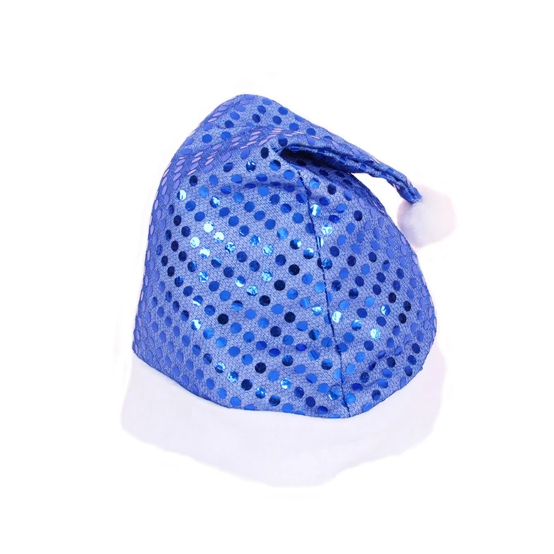 Christmas Sequin Hat Holiday Glitter Santa Cap for Xmas New Year Festival