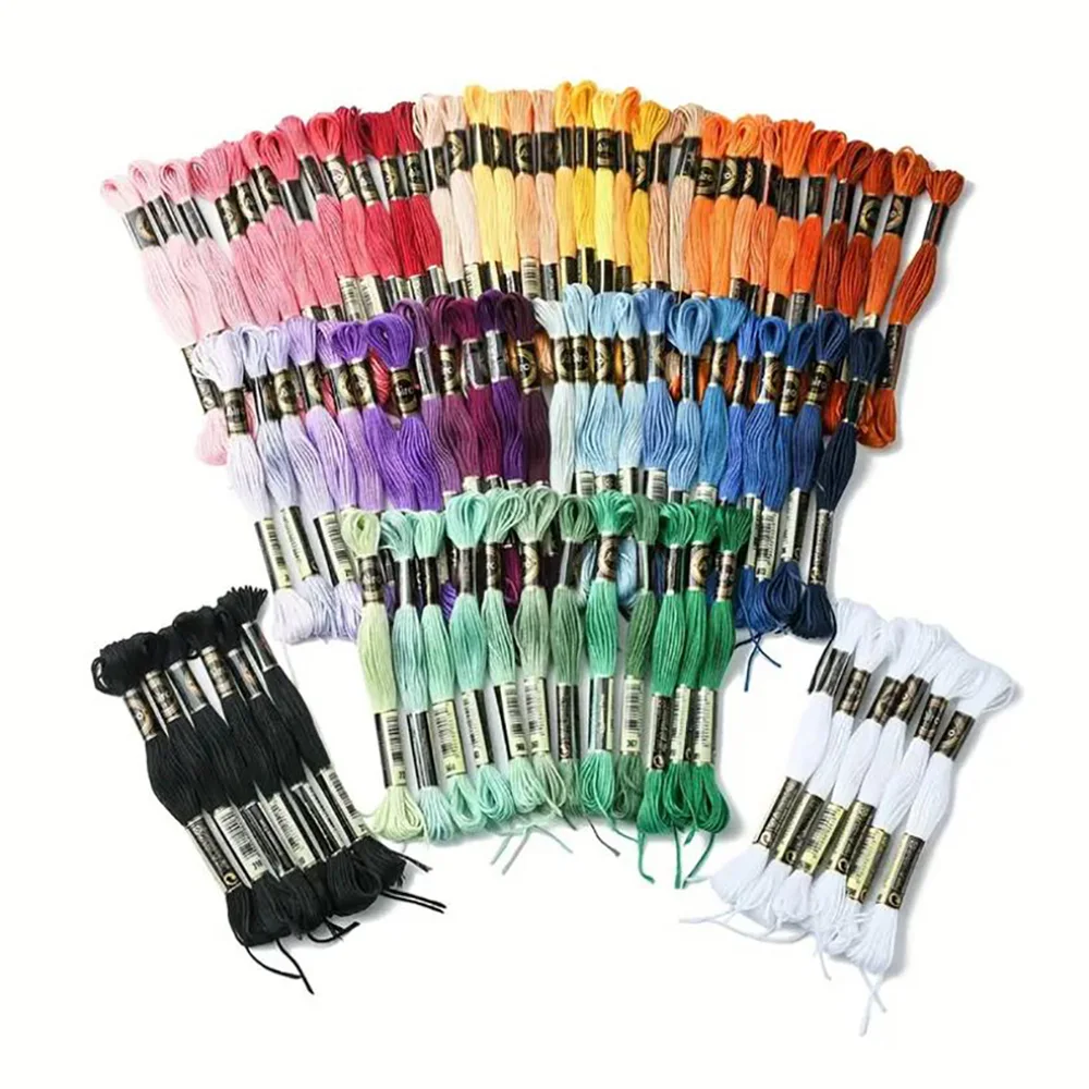 Cross Stitch Thread 12PCS 8 Meters Embroidery Threads Floss Home Sewing Craft Thread DMC Rainbow Gradient Color