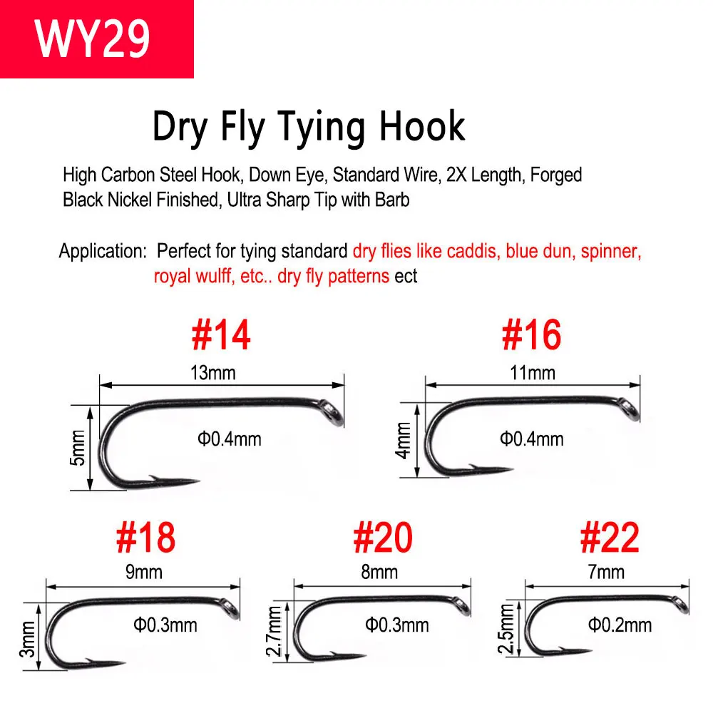 Coho Fly Fishingbimoo 2x Standard Wire Fly Fishing Hooks - High Carbon  Steel, Black Nickel, 50/100pcs, Sizes 14-22