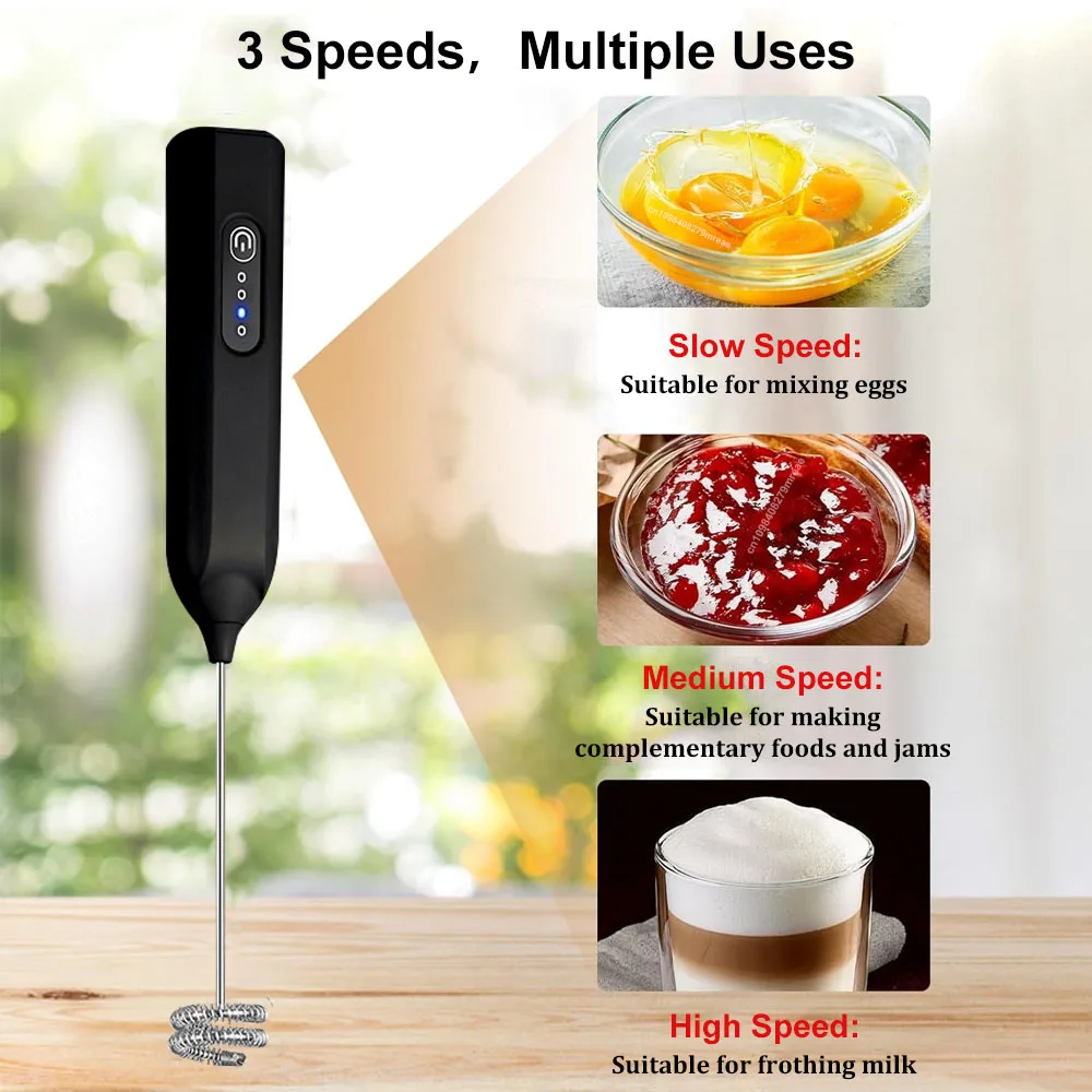 Wireless Milk Frothers Electric Handheld Blender Mini Coffee Whisk Mixer For Coffee Cappuccino Cream Handheld Stirrer Milk Foam 3