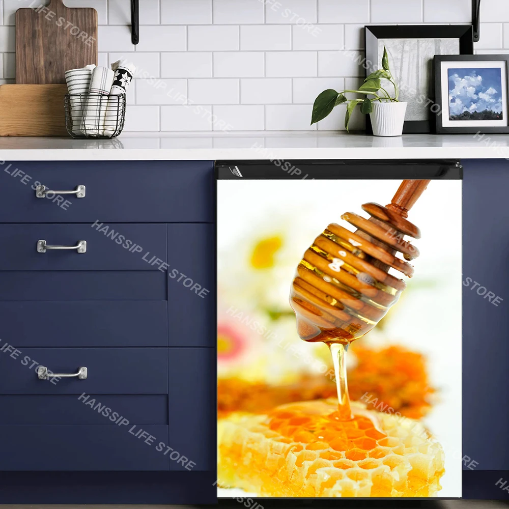 Beer Poster Sticker Retro Beer Poster Dishwasher Sticker Mural Decals Waterproof Vinyl Kitchen Decorative Beer Print Dish Washer Door Panel Decals wall stickers self adhesive stickers kitchen wall sticker