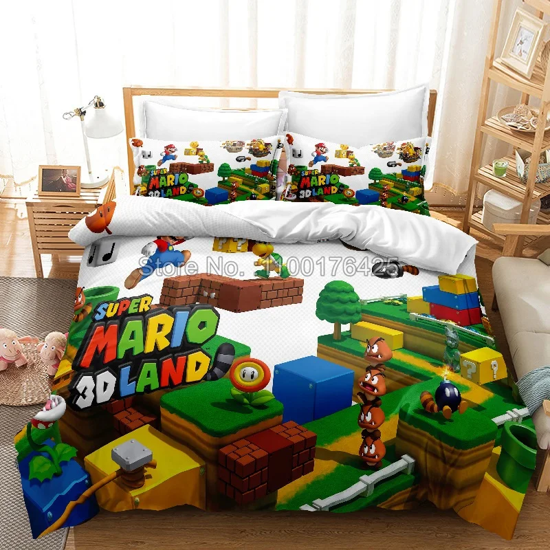 Super Mario 3D Land Bedding Set Cute Luig Kinopio/Toad Copripiumino Decorazione Della Casa Per Boy Kid Birthday Festival Regali Di Natale