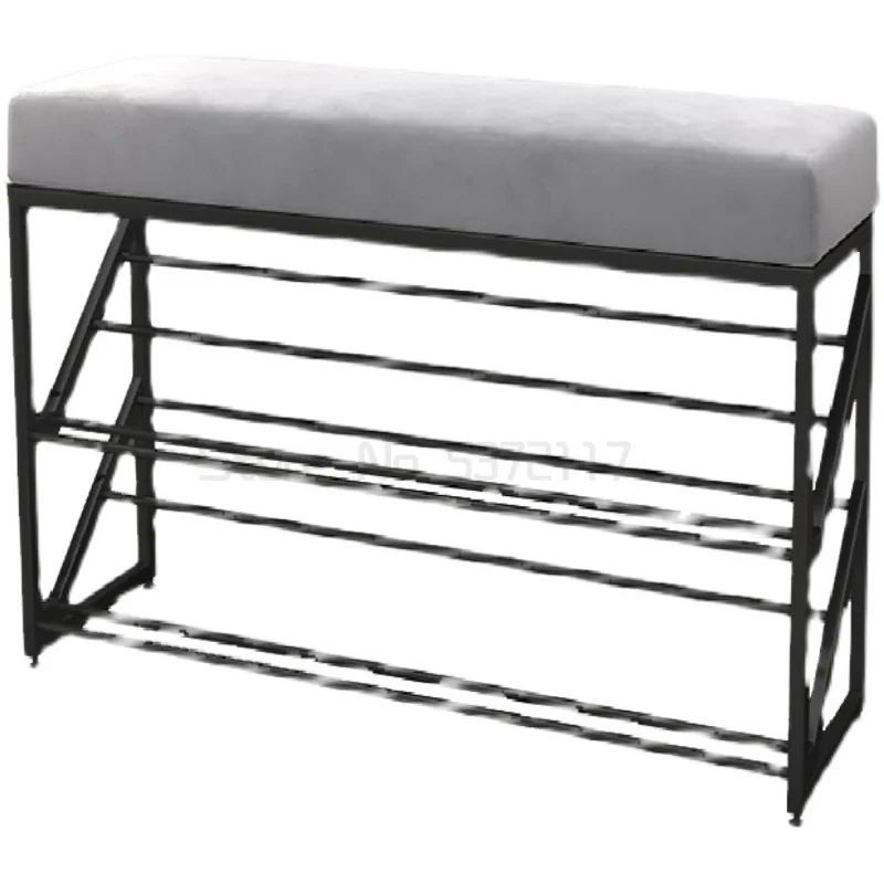 

Nordic shoe changing stool simple household small type narrow small storage ultra thin shoe rack soft bag shoe wearing stool