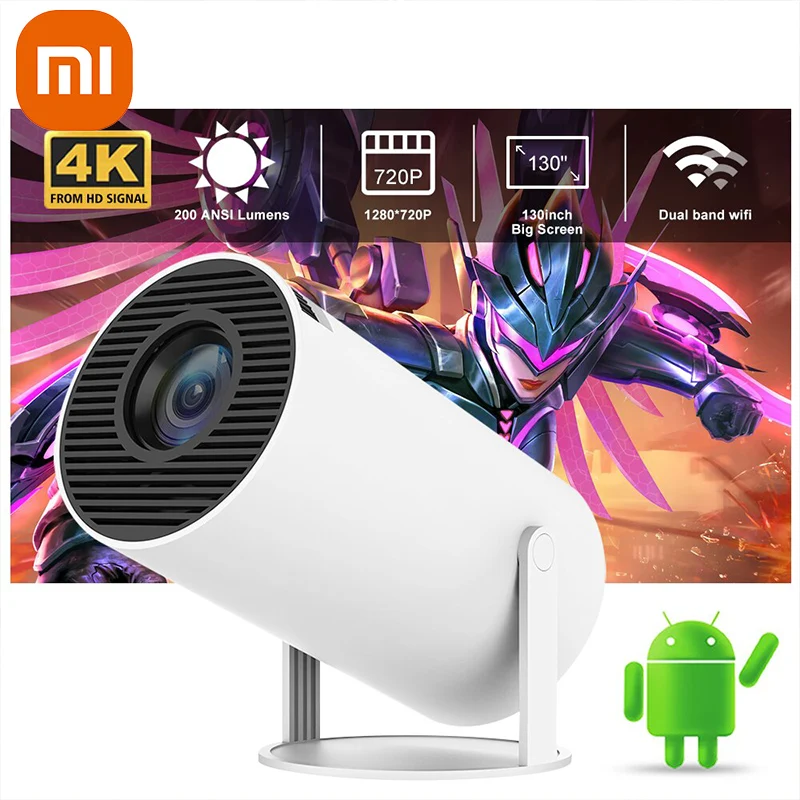 

XIAOMI HY300 Home Theater Projector 4K HD Android 11 Dual WIFI 200 ANSI BT5.0 1080P 1280*720P Cinema Outdoor Portable Projector