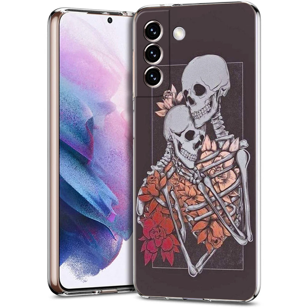 Red Love Skeleton Diagram Transparent Phone Case