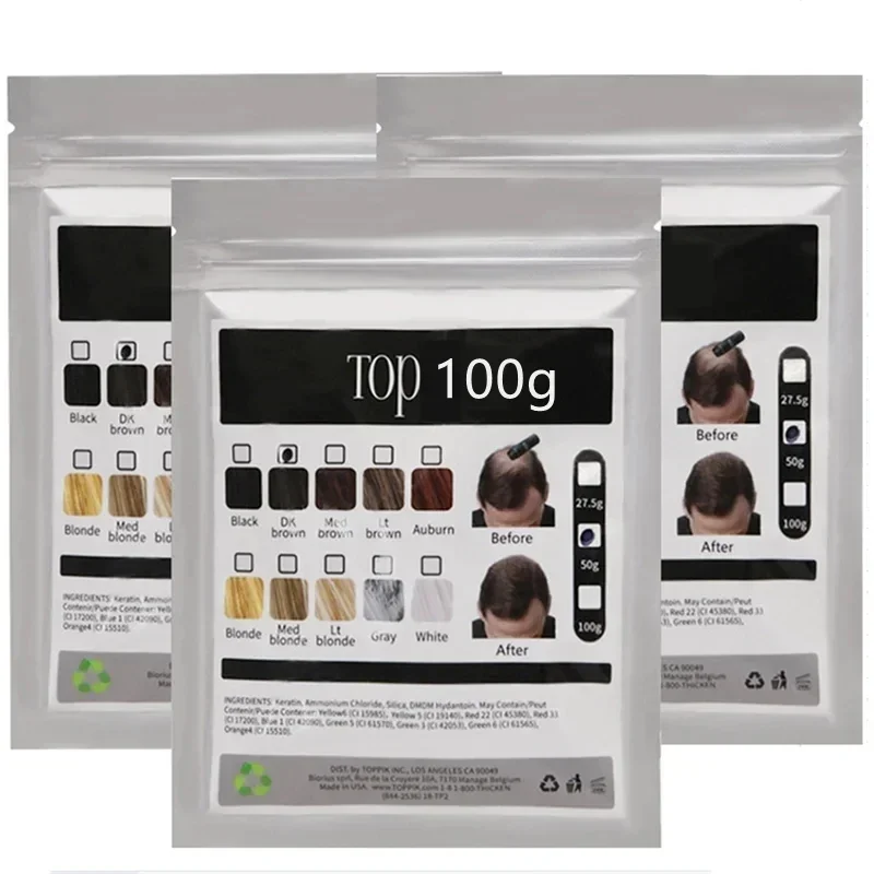 Hair building fibers 100g keratin hair loss building fiber powder refill concealer blender