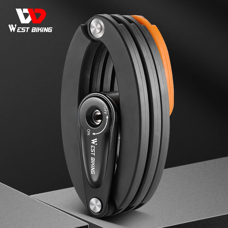 

WEST BIKING Anti-Theft Bicycle Folding Lock MTB Road Bike Portable Lock Scooter Ebike Motorcycle Safety Lock Cycling Accessories