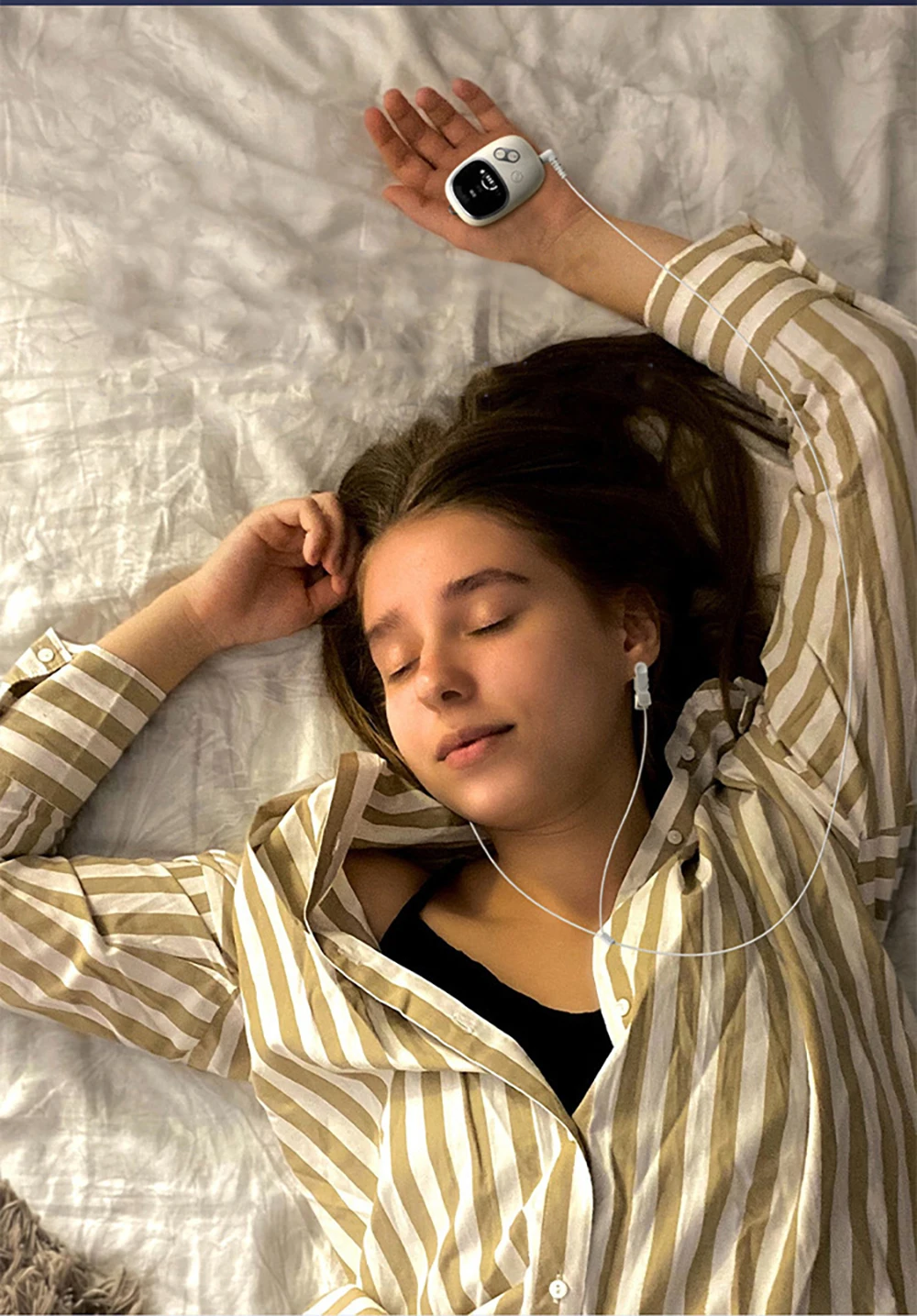 CES Sleep Aid Device Microcurrent Pulse Fast Sleeping Instrument Ear Clip Sleep Device Relax Anxiety Insomnia Hypnosis Soothing