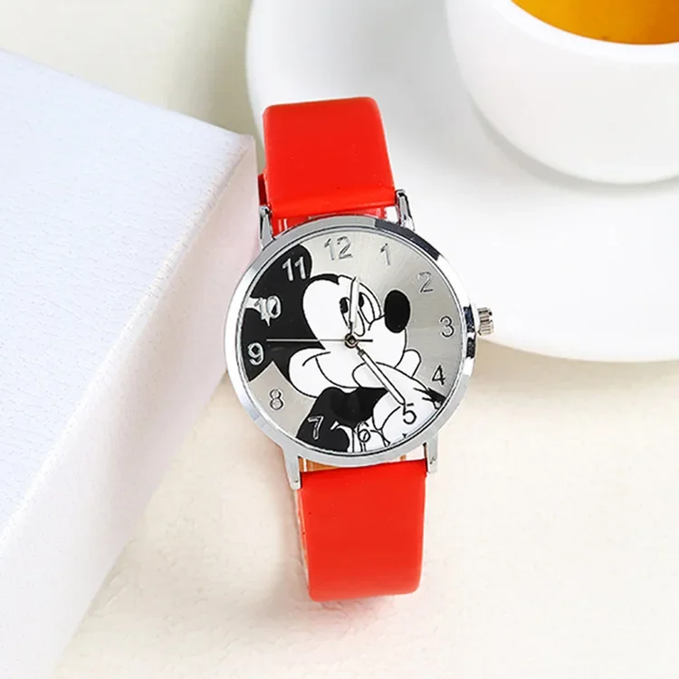 Disney Fashion Mickey Stainless Steel Casual Quartz Watch for Women Men Dress Gift Mickey Mouse Brand