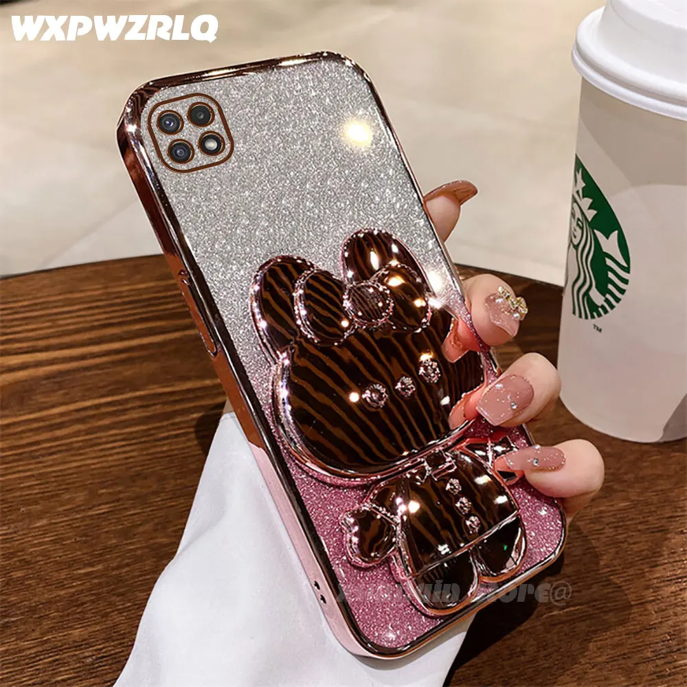 Elegant Rabbit Mirror Bracket Electroplated Phone Case
