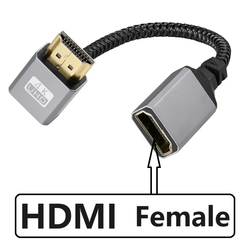 4K Mini micro hdmi Cable Male To HDMI Female HDTVI Cable HD 4K@60HZ V2.0 HDMI Straight Left Right UP Down Extension
