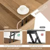 Lift Top Coffee Table - Rectangular Wooden Table w/Hidden Compartment & Open Storage Shelves, Multifunctional Modern Flip Table 5