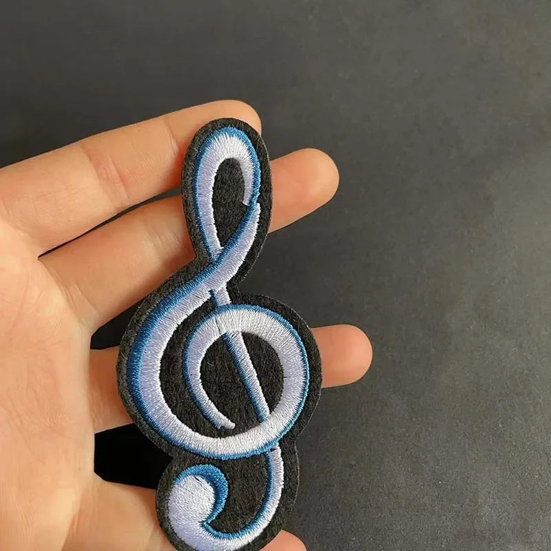 Toppa Note Musicali Ricamata – Termoadesiva E Da Cucire, 7,3 X 4,2 Cm, Distintivo Per Giacca, Zaino, T-Shirt - 3