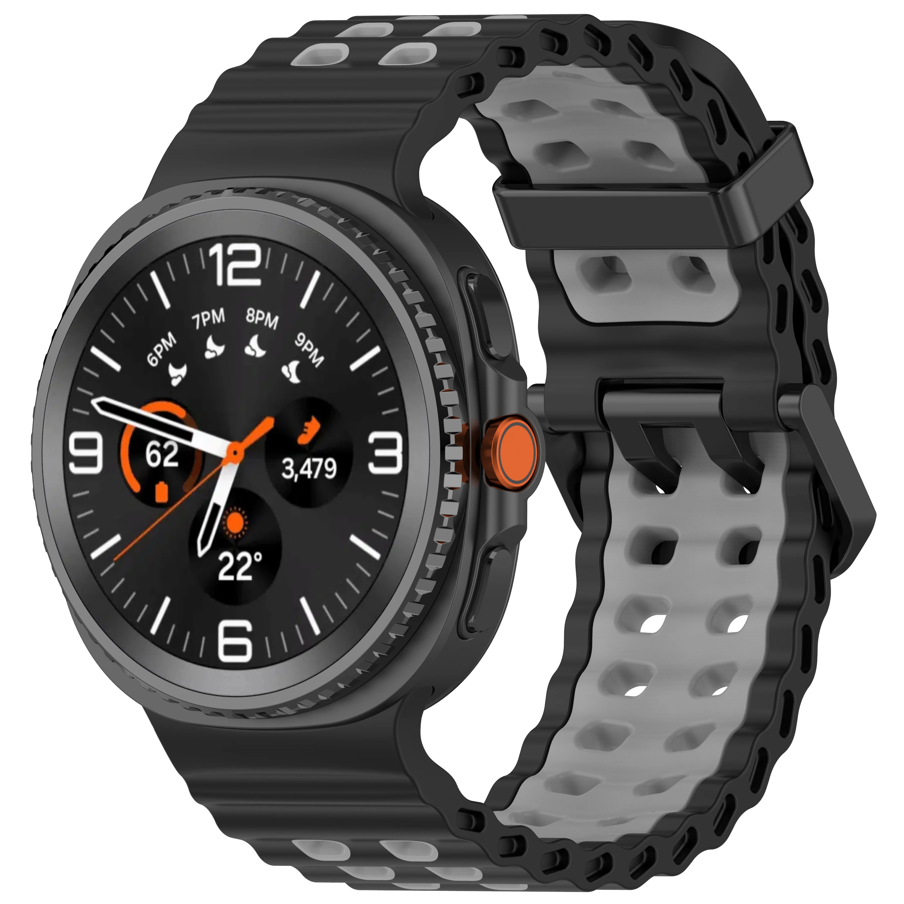 Two-Tone Breathable Marine Silicone Sport Strap