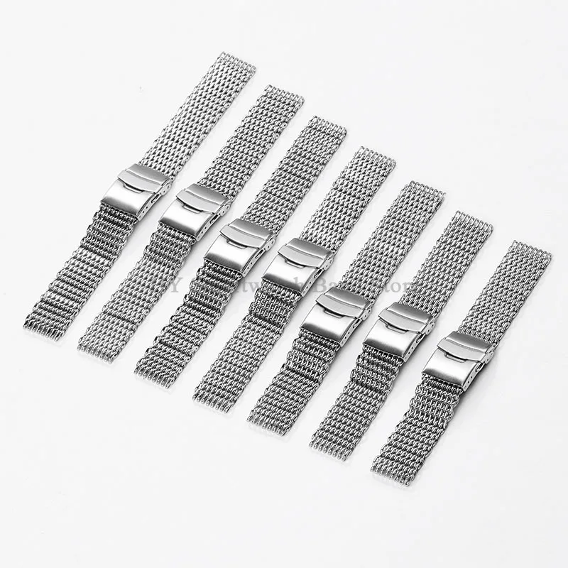 Luxury Adjustable Milanese Mesh Stainless Steel Diving Watch Strap, 4.0mm Thick