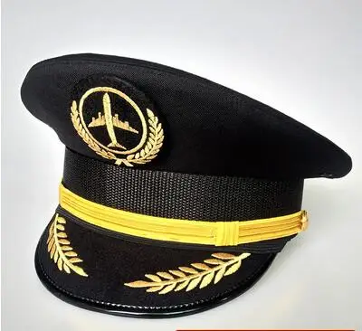 男性用航空刺embroideryキャップ、パイロットユニフォーム帽子