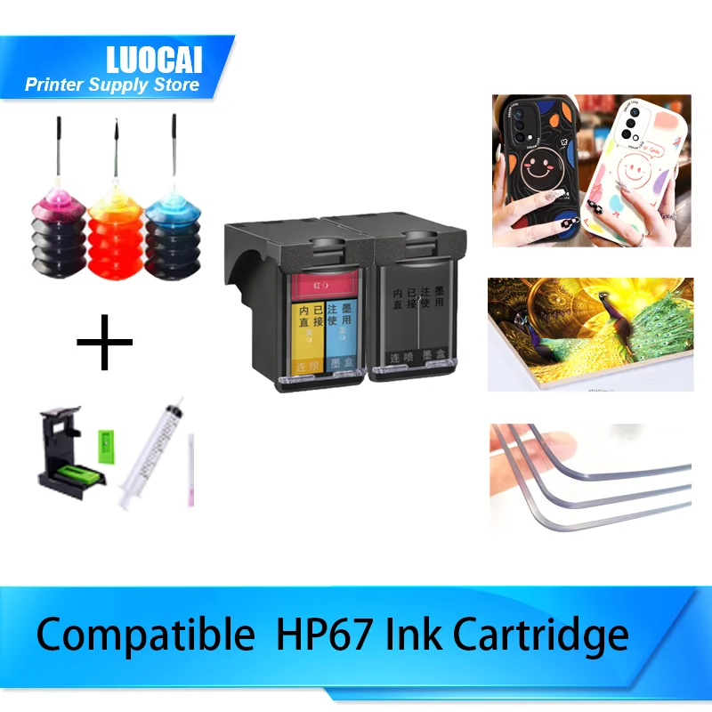

Картридж для принтера HP 67 HP 67 HP 67XL Deskjet 2723 2721 2700 6020 6052 6055 6420 6452