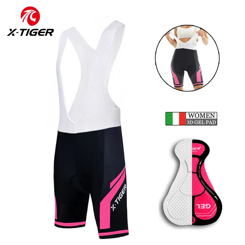 X-TIGER Cycling Bib Shorts Women's 5D Silicone Cushion Shockproof MTB Bike Shorts Breathable Lycra Sports Cycling Clothes