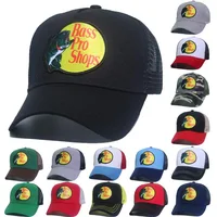 Bass Baseball Cap Travel Peaked Cap Bass-Pro Men's Embroidery Hip-Hop Cap Couple Style Sun Visor Adjustable Trucker Mesh Cap 1